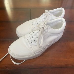 White Platform Old School Vans